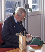 Jim Banks sorting the raffle tickets